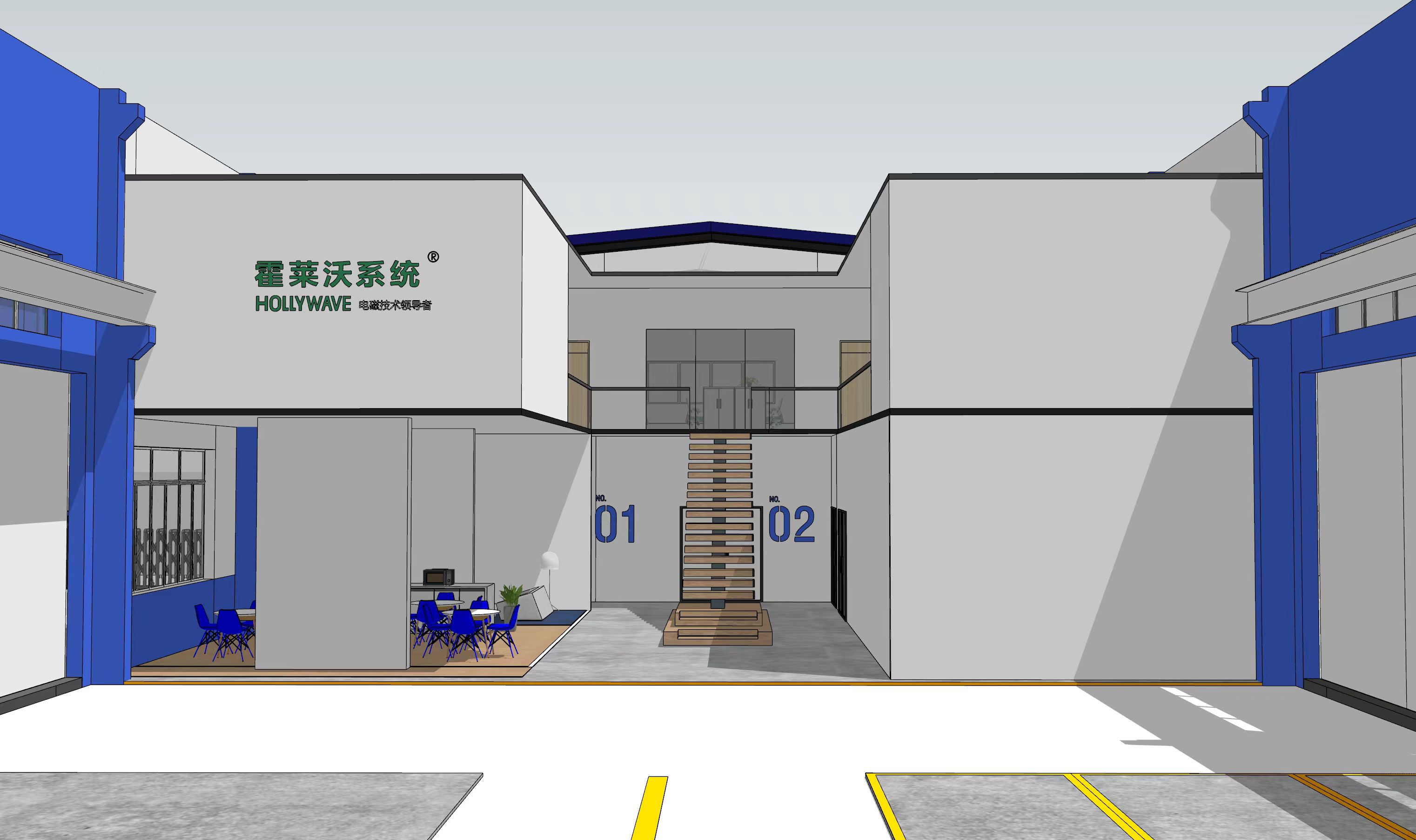 厂房钢结构搭建后，办公室效果图